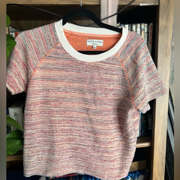 Madewell Texture and Thread Rainbow Space Dye Terry Sweatshirt Tee - Size Medium - Picture 3 of 4